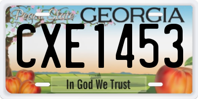 GA license plate CXE1453