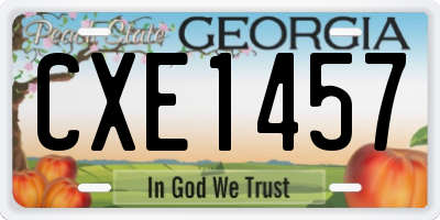 GA license plate CXE1457