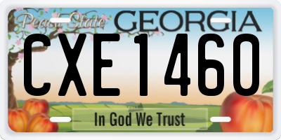 GA license plate CXE1460
