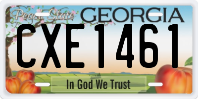 GA license plate CXE1461