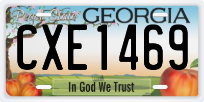 GA license plate CXE1469