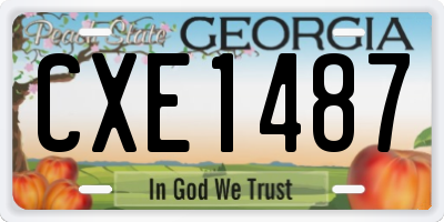 GA license plate CXE1487