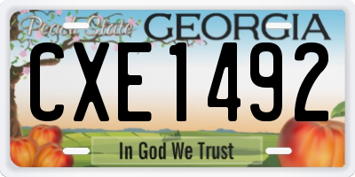 GA license plate CXE1492