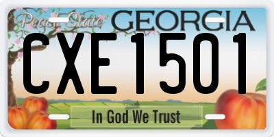 GA license plate CXE1501