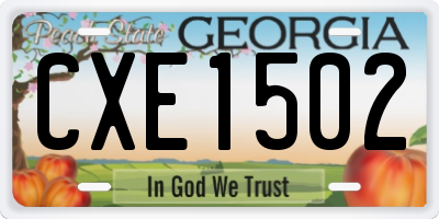 GA license plate CXE1502
