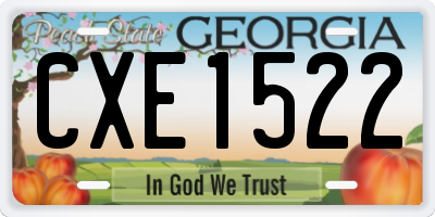 GA license plate CXE1522