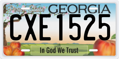 GA license plate CXE1525