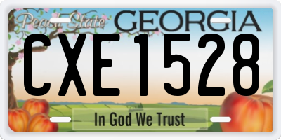 GA license plate CXE1528