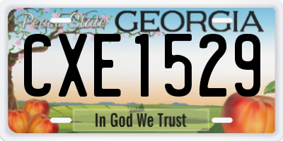 GA license plate CXE1529