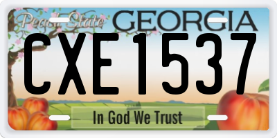 GA license plate CXE1537