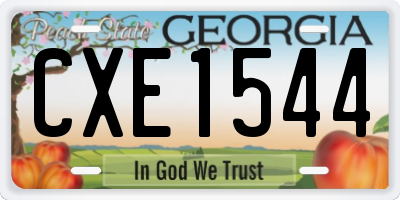 GA license plate CXE1544