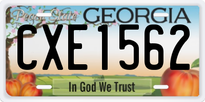 GA license plate CXE1562