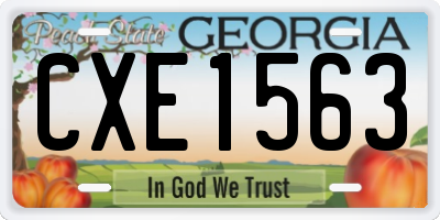 GA license plate CXE1563