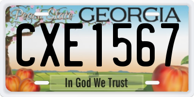 GA license plate CXE1567