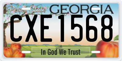 GA license plate CXE1568