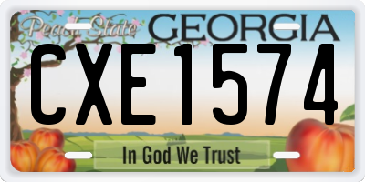 GA license plate CXE1574