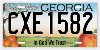 GA license plate CXE1582