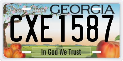 GA license plate CXE1587