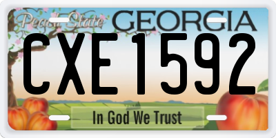 GA license plate CXE1592