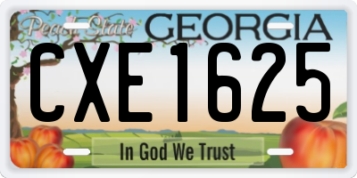 GA license plate CXE1625