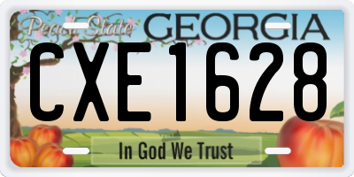 GA license plate CXE1628