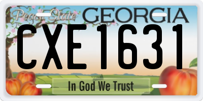GA license plate CXE1631