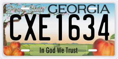 GA license plate CXE1634