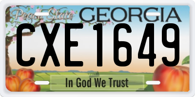 GA license plate CXE1649
