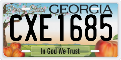 GA license plate CXE1685