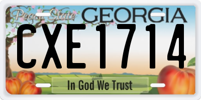 GA license plate CXE1714