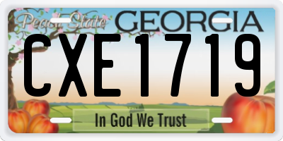 GA license plate CXE1719