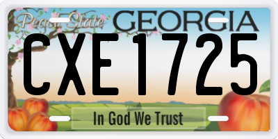 GA license plate CXE1725