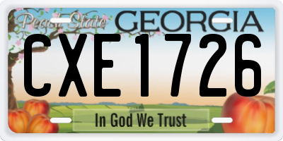 GA license plate CXE1726