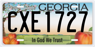 GA license plate CXE1727