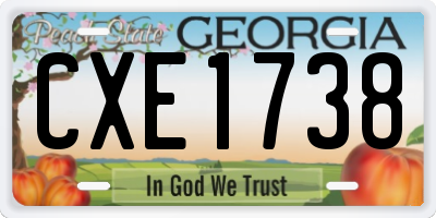 GA license plate CXE1738