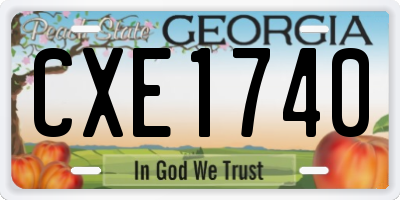GA license plate CXE1740