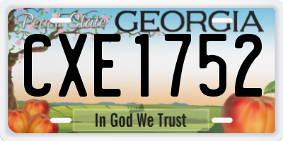 GA license plate CXE1752