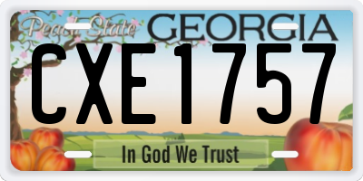 GA license plate CXE1757