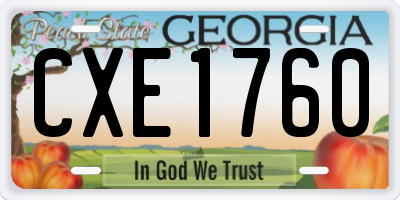 GA license plate CXE1760