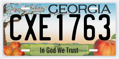 GA license plate CXE1763
