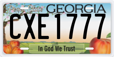 GA license plate CXE1777