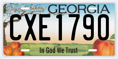 GA license plate CXE1790