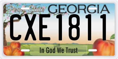 GA license plate CXE1811