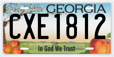 GA license plate CXE1812