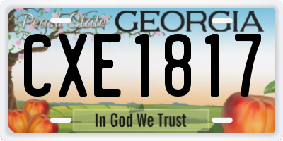 GA license plate CXE1817