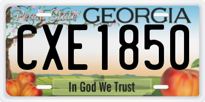 GA license plate CXE1850