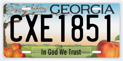 GA license plate CXE1851
