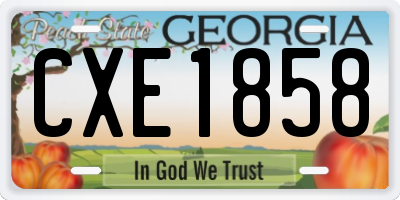GA license plate CXE1858