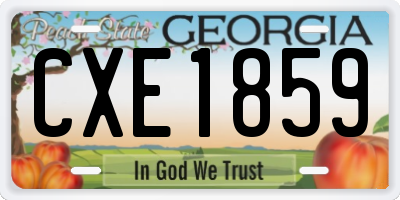 GA license plate CXE1859