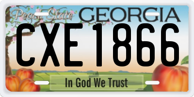 GA license plate CXE1866